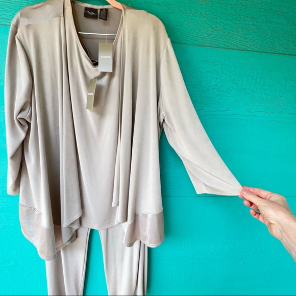 Chico's Pants - SET CHICO’S TRAVELERS 3 PC SET SIZE 3 MUSHROOM NWT